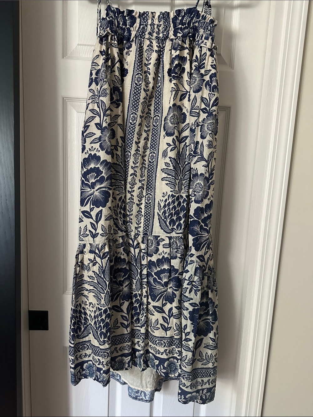 Farm Rio Blue Pineapple Garden Shoulder-Tie maxi dress - Picture 7 of 7